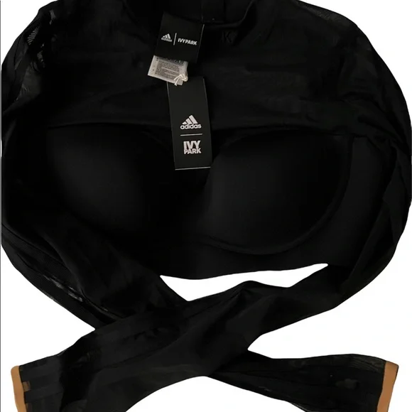 Adidas x IVY PARK Drip 2.2 Black Mesh Crop Top - Picture 2 of 4